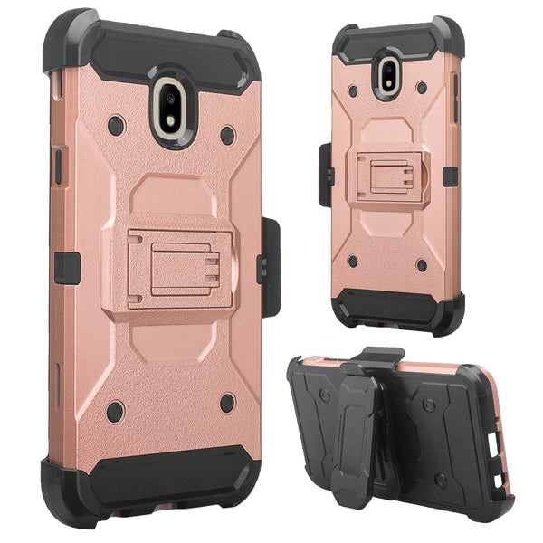 Samsung Galaxy J7 2018 Hybrid Holster Case - Rose Gold - www.coverlabusa.com