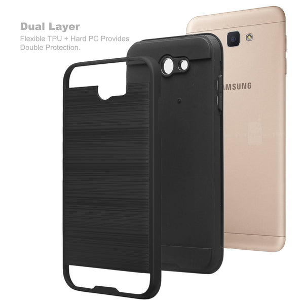 Samsung Galaxy j7 Sky Pro, J7 2017, J7 V, J7 Perx case - brush black - www.coverlabusa.com