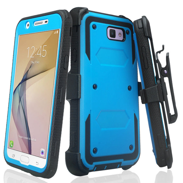 galaxy j7(2017) heavy duty holster case - blue - www.coverlabusa.com