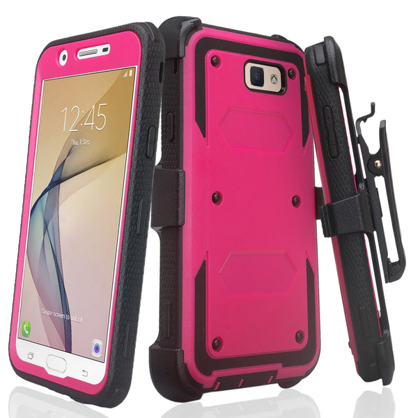 galaxy j7(2017) heavy duty holster case - hot pink - www.coverlabusa.com