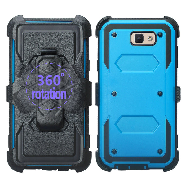 galaxy j7(2017) heavy duty holster case - blue - www.coverlabusa.com