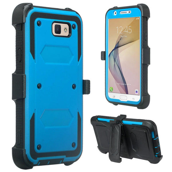 galaxy j7(2017) heavy duty holster case - blue - www.coverlabusa.com