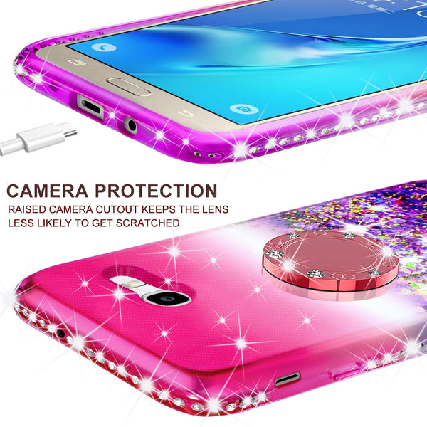 glitter ring phone case for samsung galaxy j3 2017 - pink gradient - www.coverlabusa.com 