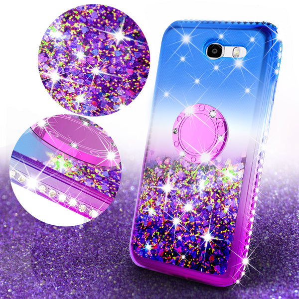 glitter ring phone case for samsung galaxy J3 2017 - blue gradient - www.coverlabusa.com 