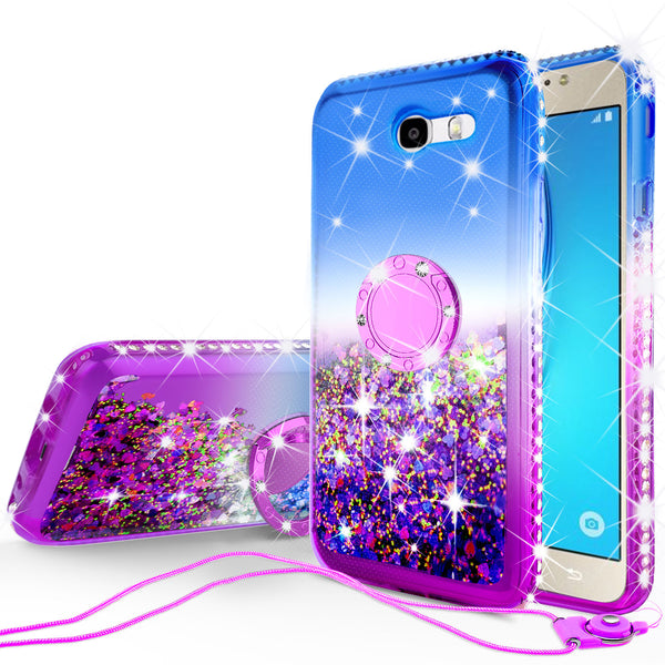 glitter ring phone case for samsung galaxy J3 2017 - blue gradient - www.coverlabusa.com 