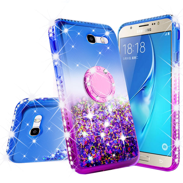 glitter ring phone case for samsung galaxy J3 2017 - blue gradient - www.coverlabusa.com 