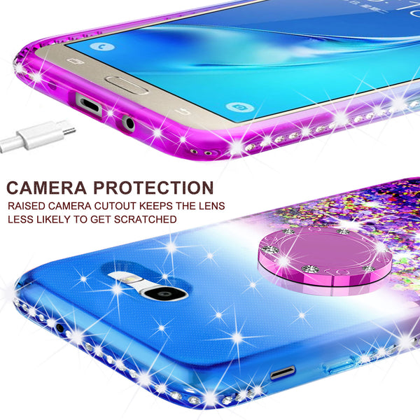 glitter ring phone case for samsung galaxy J3 2017 - blue gradient - www.coverlabusa.com 
