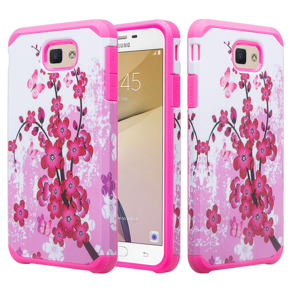 samsung galaxy J7 prime hybrid case - cherry blossom - www.coverlabusa.com