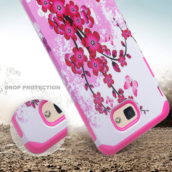 samsung galaxy J7 prime hybrid case - cherry blossom - www.coverlabusa.com