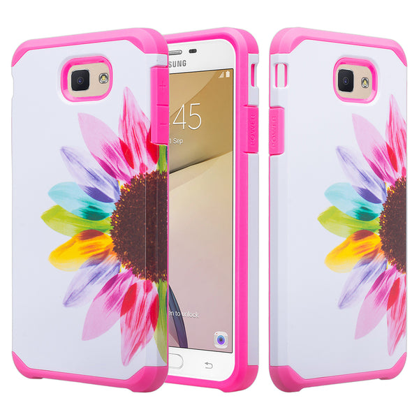 samsung galaxy J7 prime hybrid case - vivid sunflower - www.coverlabusa.com