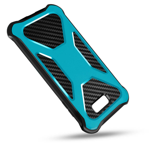 Galaxy J7(2017) Carbon Fiber combo case - Teal - www.coverlabusa.com