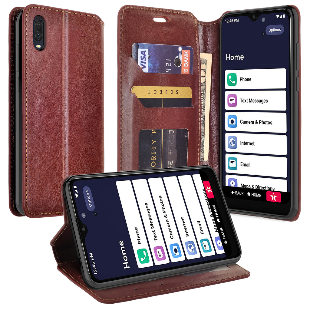 For Alcatel Jitterbug Smart3 Case Lively Smart Wallet Case Pu