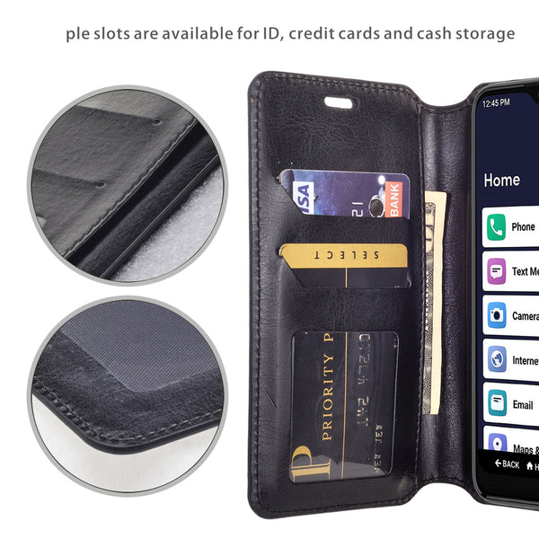 alcatel jitterbug smart 3 wallet case - black - www.coverlabusa.com