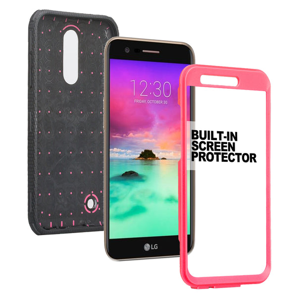LG K10 2017 heavy duty holster case - hot pink - www.coverlabusa.com