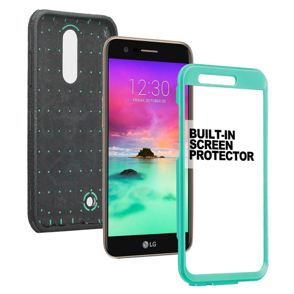 LG K10 2017 heavy duty holster case - teal - www.coverlabusa.com