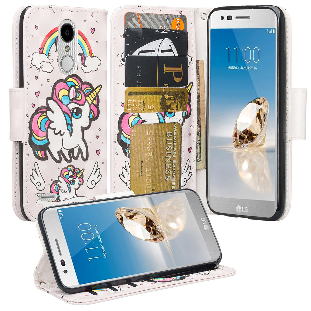 LG Aristo 2 Wallet Case - wing unicorn - www.coverlabusa.com