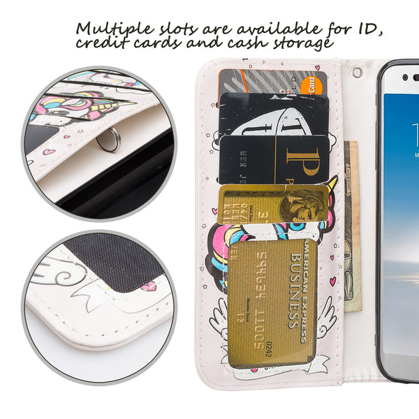 LG Aristo 2 Wallet Case - wing unicorn - www.coverlabusa.com