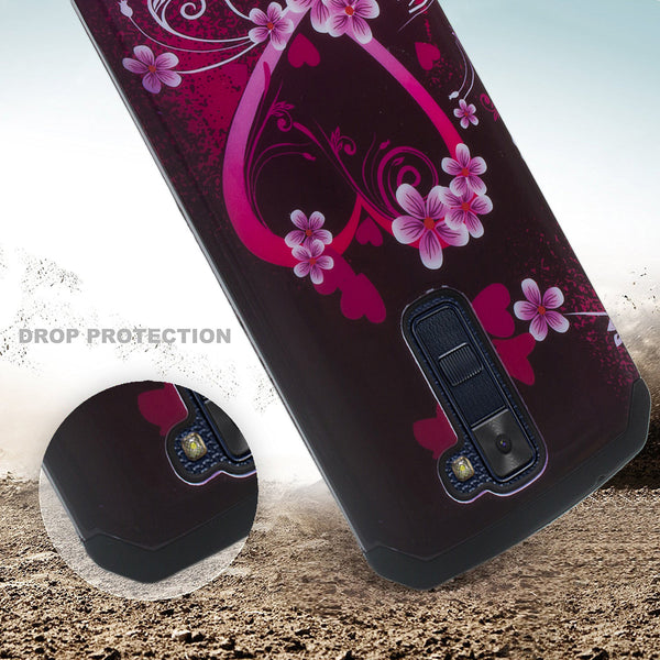 LG K8, LG Escape 3 hybrid case - heart butterflies - www.coverlabusa.com