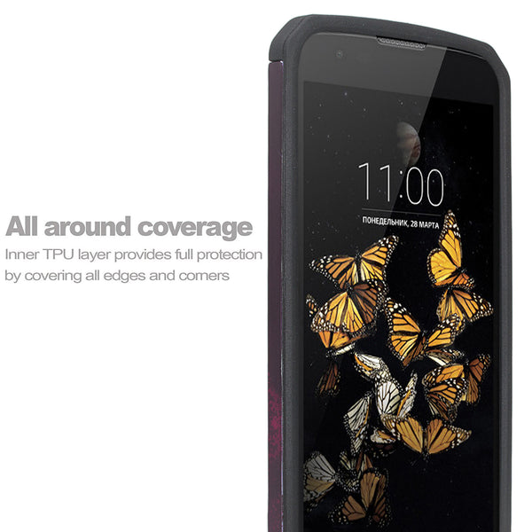 LG K8, LG Escape 3 hybrid case - heart butterflies - www.coverlabusa.com