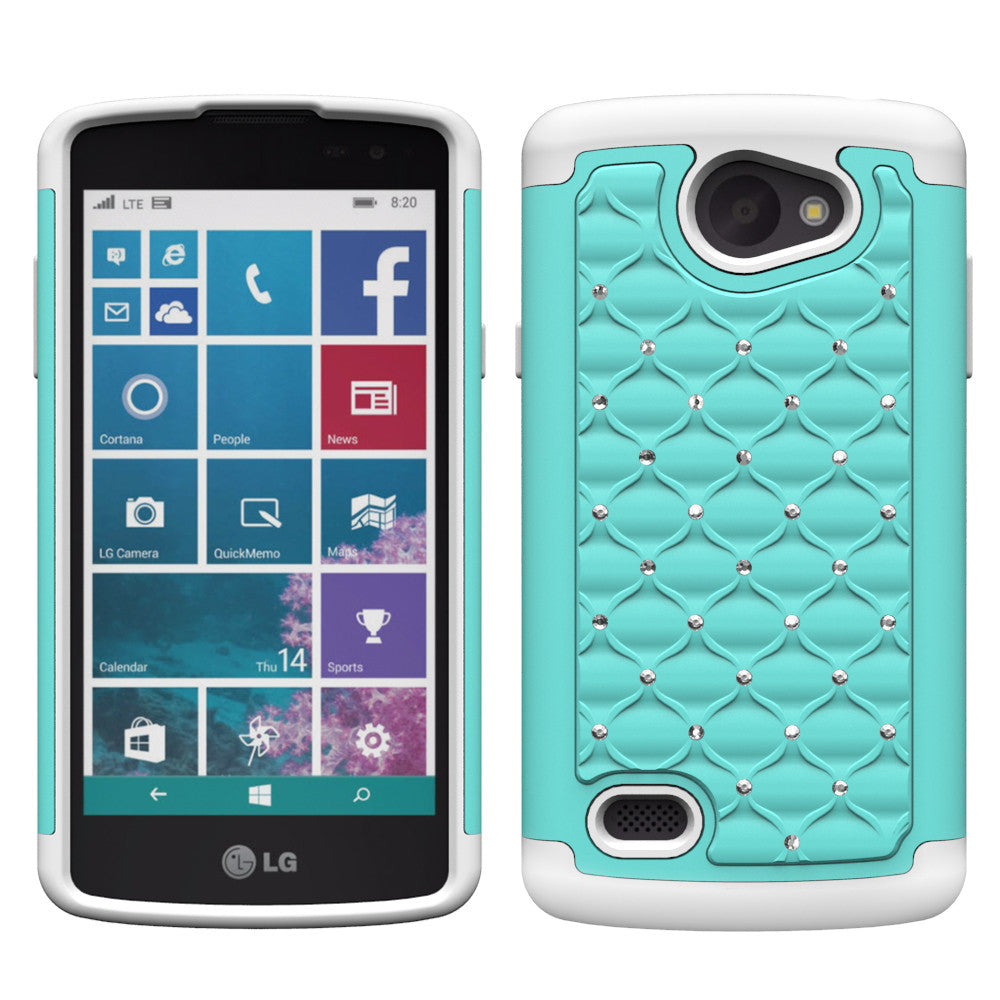 LG Lancet Rhinestone Case - teal/white - www.coverlabusa.com