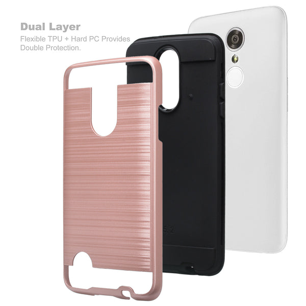 lg aristo case - hybrid brush - rose gold - www.coverlabusa.com