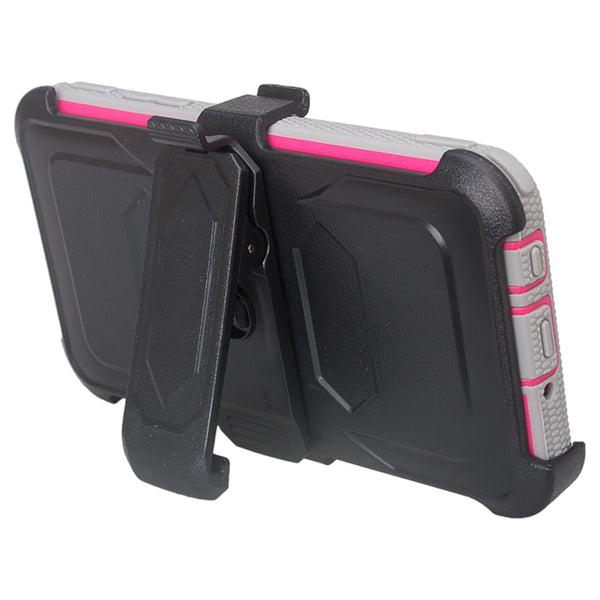 LG ARISTO holster case with screen protector - hot pink - www.coverlabusa.com