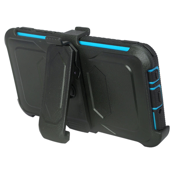 LG ARISTO holster case with screen protector - blue - www.coverlabusa.com