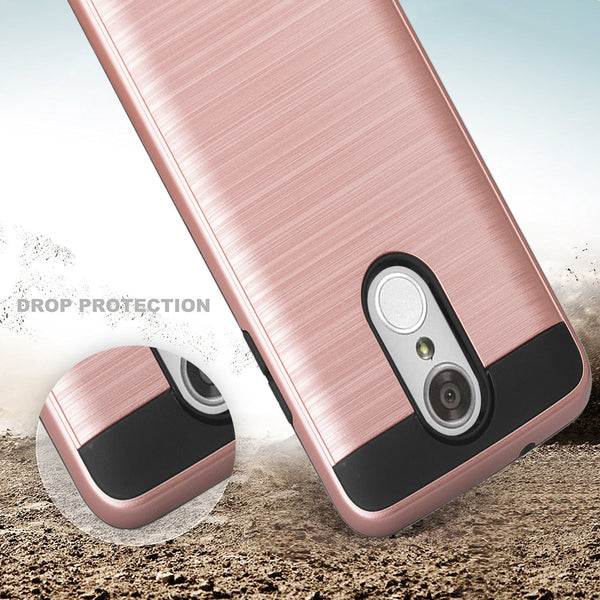 lg aristo case - hybrid brush - rose gold - www.coverlabusa.com