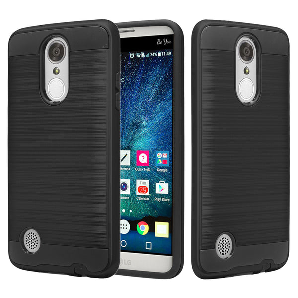 lg aristo case - hybrid brush - black - www.coverlabusa.com