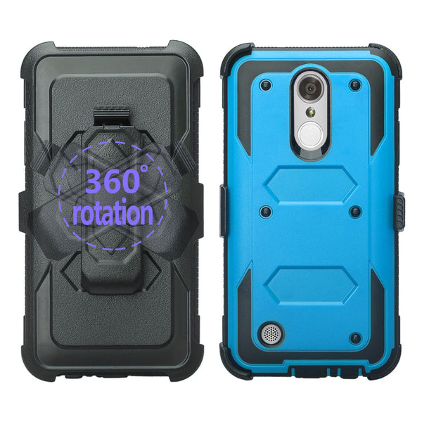 LG ARISTO holster case with screen protector - blue - www.coverlabusa.com