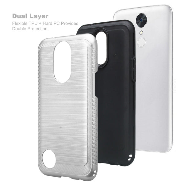 LG K20 plus, K20 V hybrid case - brush silver - www.coverlabusa.com