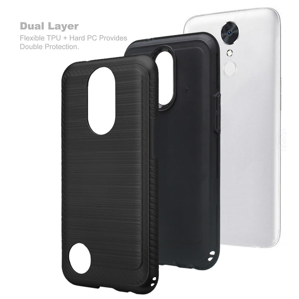 lg k20 plus hybrid case - brush black - www.coverlabusa.com