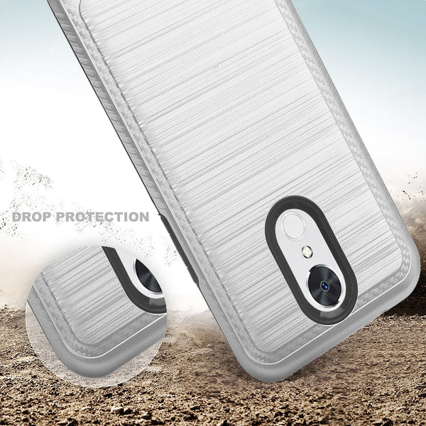 LG K20 plus, K20 V hybrid case - brush silver - www.coverlabusa.com