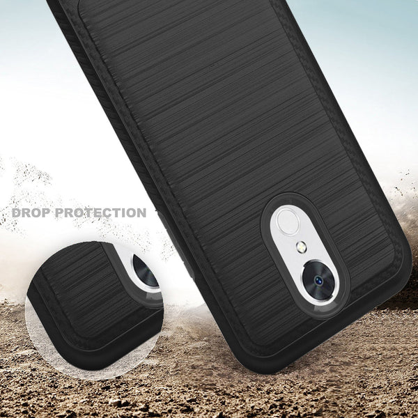 lg k20 plus hybrid case - brush black - www.coverlabusa.com