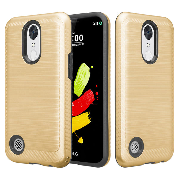 LG K20 plus, K20 V hybrid case - brush gold - www.coverlabusa.com