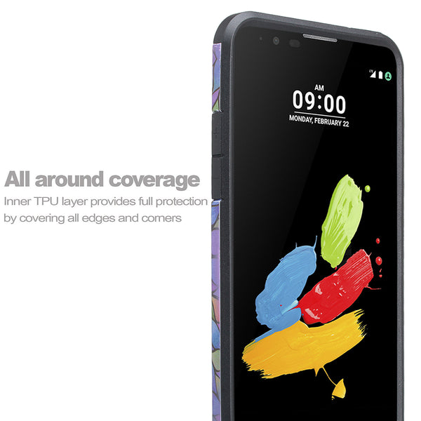 lg stylo 3 hybrid case - rainbow flower - www.coverlabusa.com