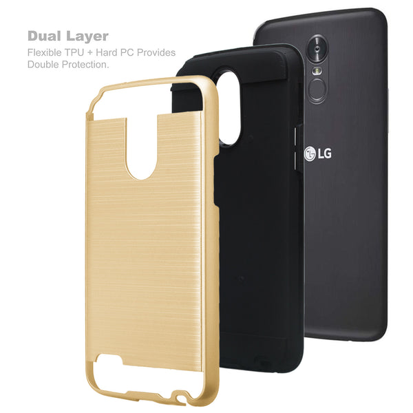 lg stylo 3 case - hybrid brush - gold - www.coverlabusa.com