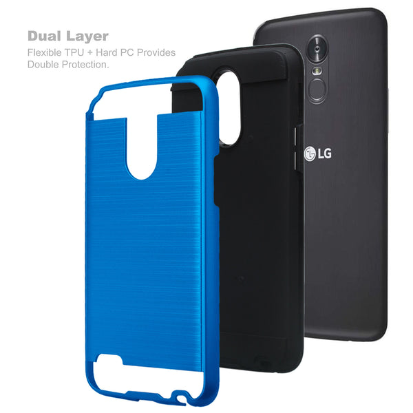 lg stylo 3 case - hybrid brush - blue - www.coverlabusa.com
