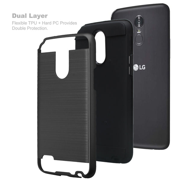 lg stylo 3 case - hybrid brush - black - www.coverlabusa.com