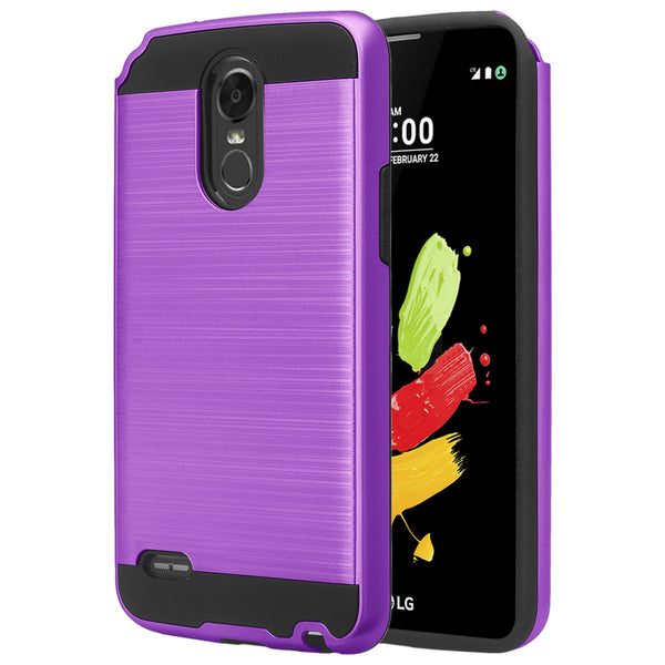 lg stylo 3 case - hybrid brush - purple - www.coverlabusa.com