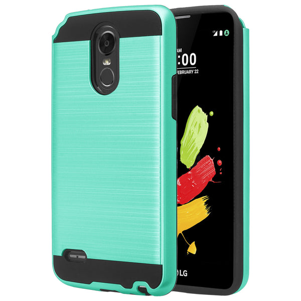 lg stylo 3 case - hybrid brush - teal - www.coverlabusa.com