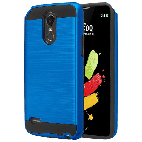 lg stylo 3 case - hybrid brush - blue - www.coverlabusa.com