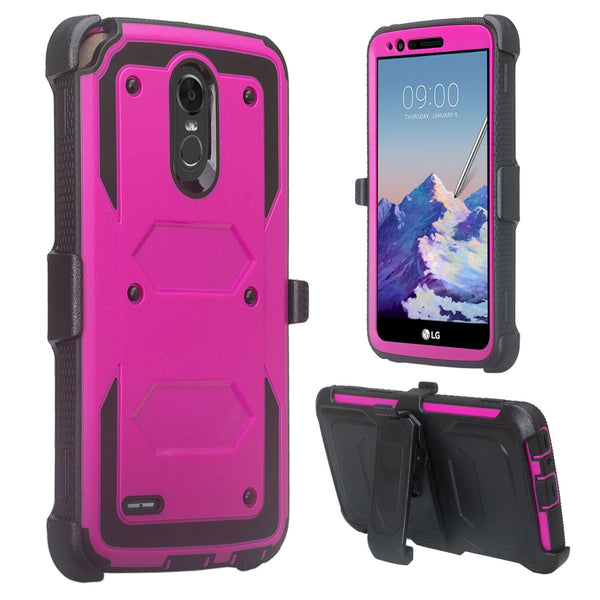 LG Stylo 3 heavy duty holster case - Purple - www.coverlabusa.com