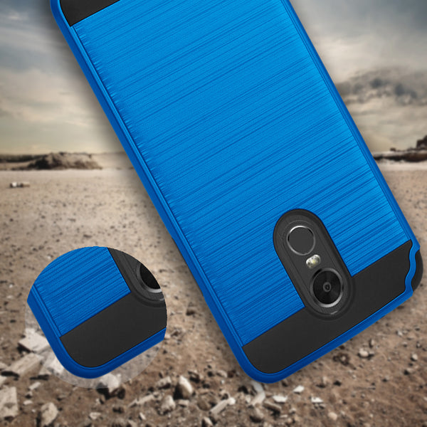 lg stylo 3 case - hybrid brush - blue - www.coverlabusa.com