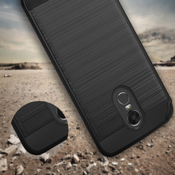 lg stylo 3 case - hybrid brush - black - www.coverlabusa.com