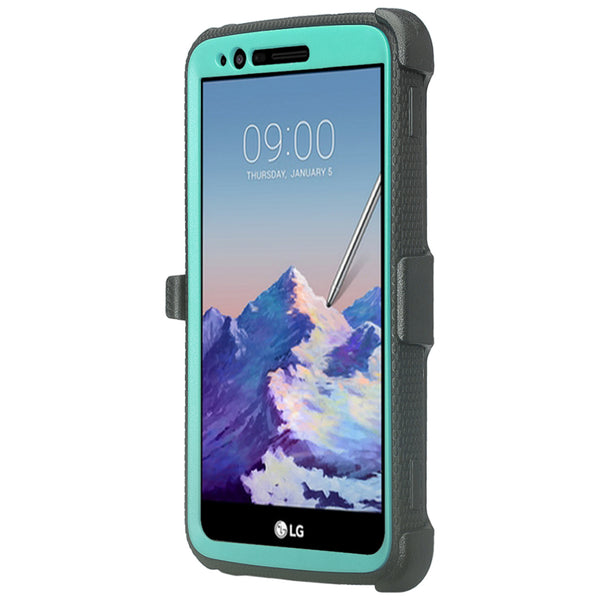 LG Stylo 3 heavy duty holster case - Teal - www.coverlabusa.com