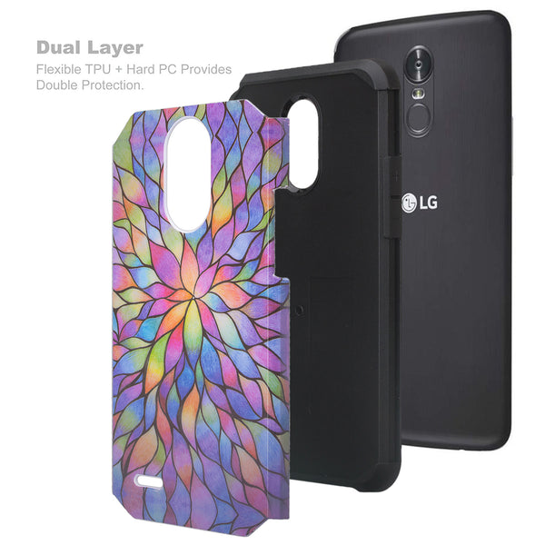 lg stylo 3 hybrid case - rainbow flower - www.coverlabusa.com
