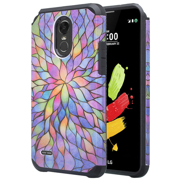 lg stylo 3 case - rainbow flower - www.coverlabusa.com