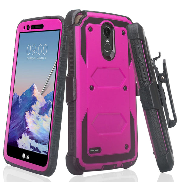 LG Stylo 3 heavy duty holster case - Purple - www.coverlabusa.com