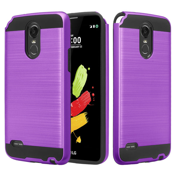 lg stylo 3 case - hybrid brush - purple - www.coverlabusa.com
